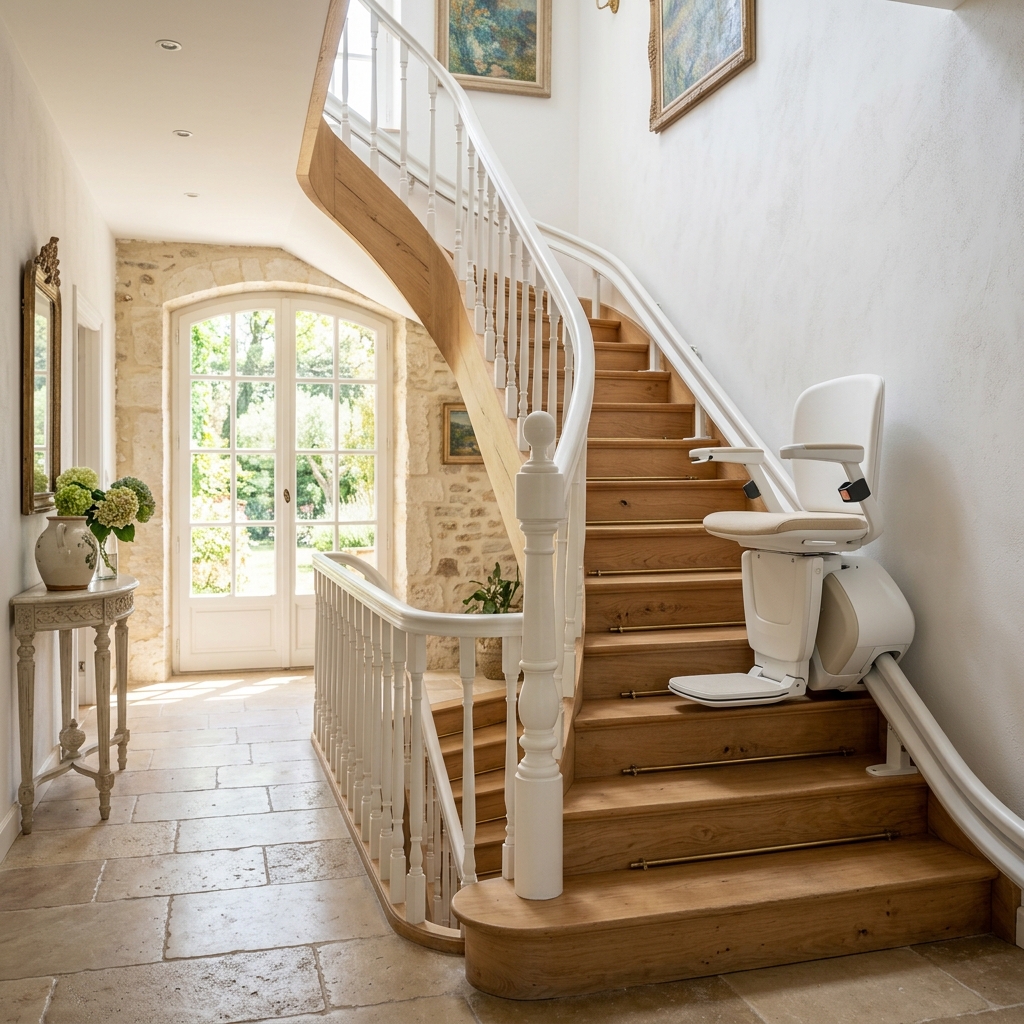 Monte-escalier premium installé dans une maison